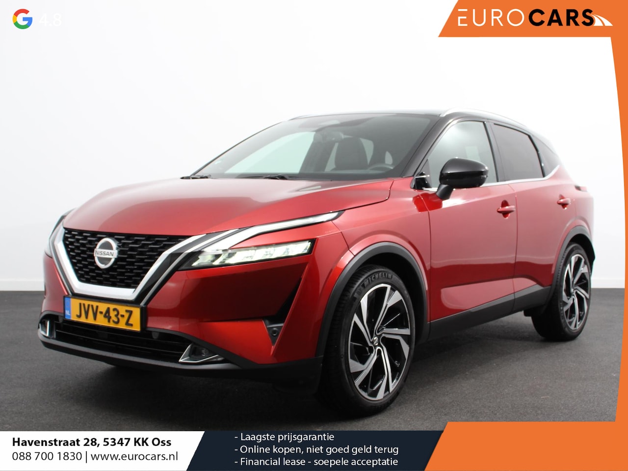 Nissan Qashqai - 1.3 MHEV Xtronic Tekna Plus Navigatie Climate control Head up leder LMV Camera 360 Panoram - AutoWereld.nl