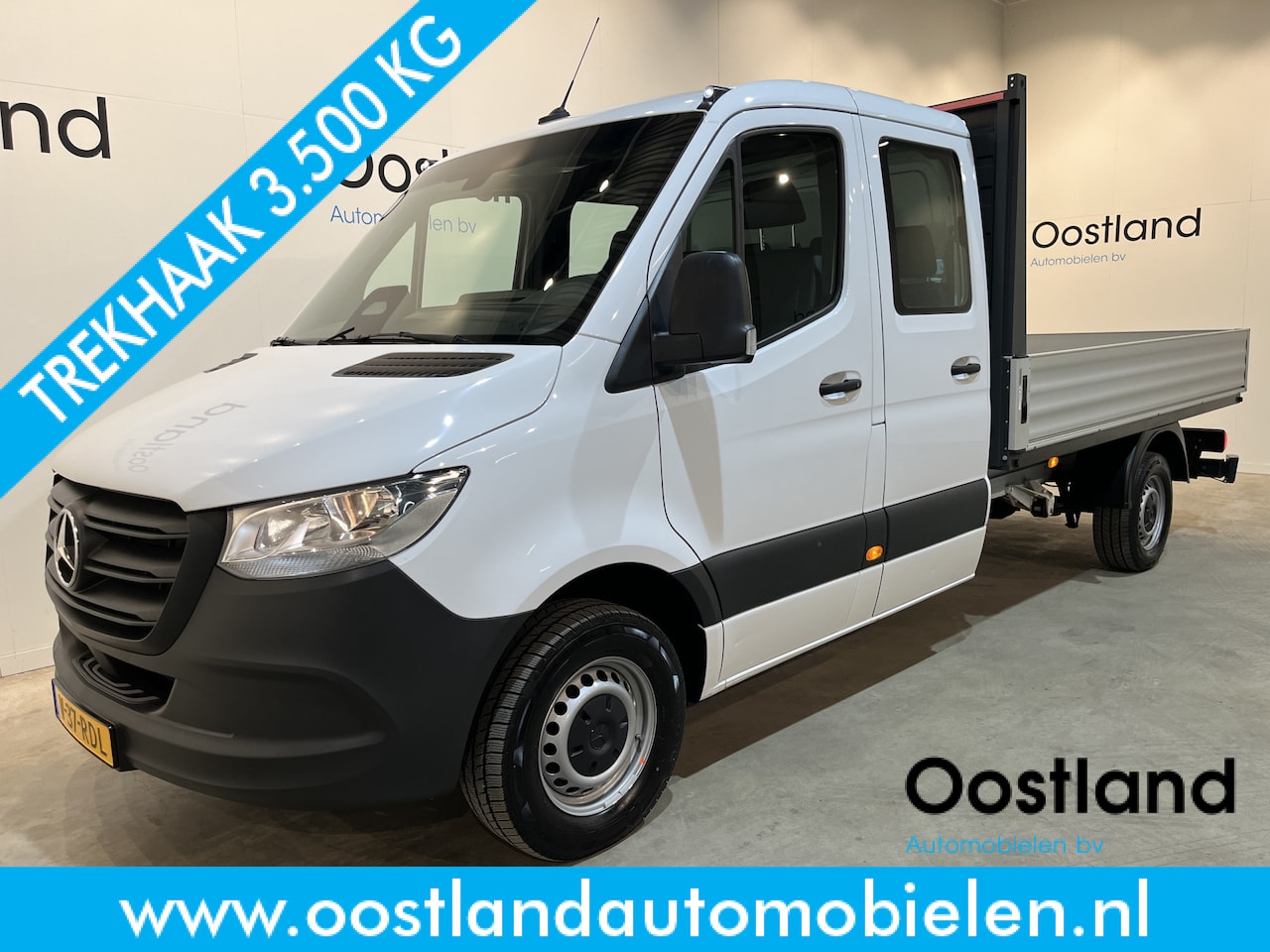 Mercedes-Benz Sprinter - 317 CDI L3 RWD DC Dubbel Cabine Open Laadbak / Euro 6 / Trekhaak 3500 KG / Airco / Camera - AutoWereld.nl