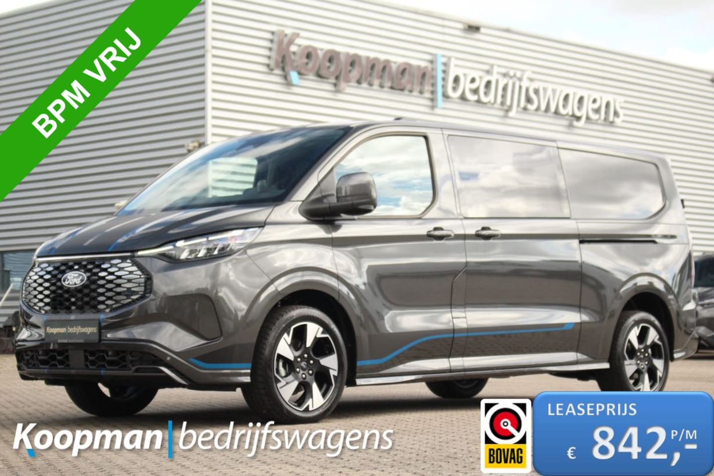 Ford Transit Custom - E-Transit 320 L2H1 Sport DC 71 kWh | 160kW/218pk | Trekgewicht 2300kg | Driver Assist | Ad - AutoWereld.nl