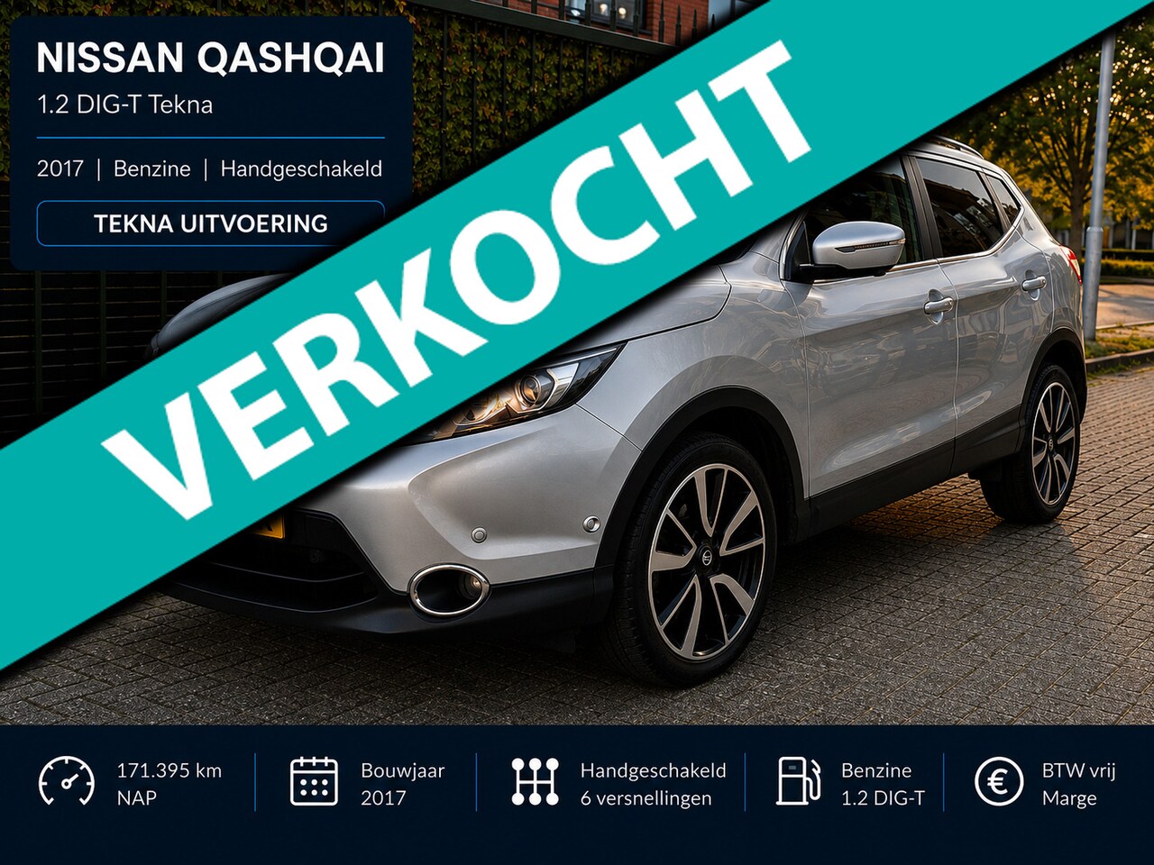 Nissan Qashqai - 1.2 Tekna Grijs 2017 LEDER|PANO|CAMERA|NAP - AutoWereld.nl