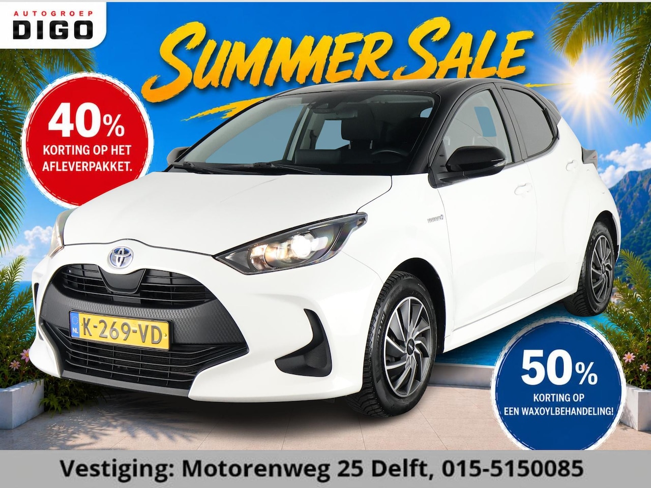 Toyota Yaris - 1.5 HYBRIDE BLACK & WHITE GARANTIE TOT 3-2031! . APPLE CARPLAY & ANDRIOD AUTO . ACHTERUITR - AutoWereld.nl
