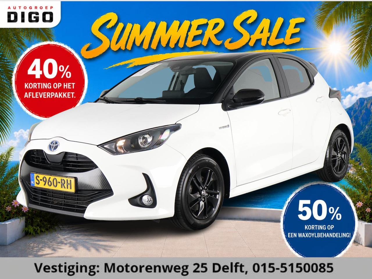 Toyota Yaris - 1.5 HYBRIDE BI-TONE SPORT GARANTIE 6-2031 . ADAPTIEVE CRUISE CONTROL . DEALER ONDERHOUDEN - AutoWereld.nl