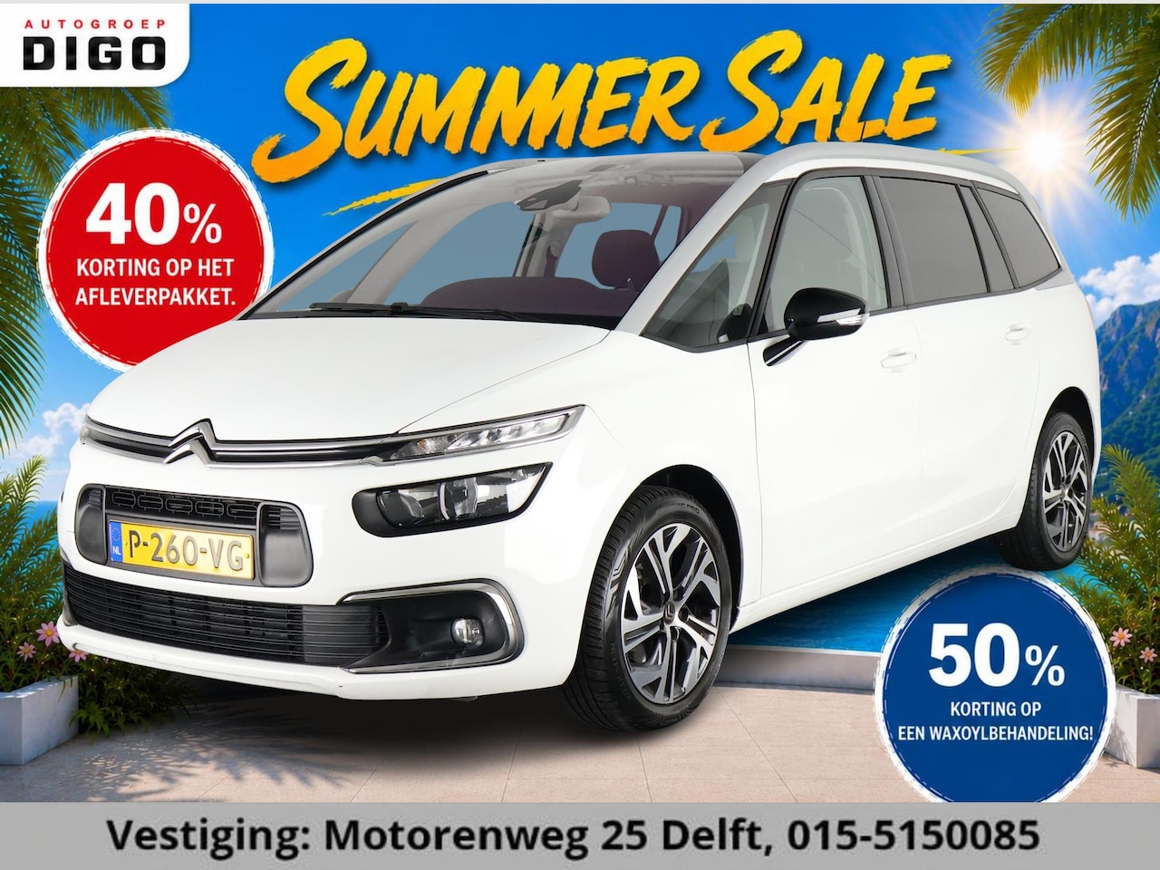Citroën Grand C4 SpaceTourer - 1.2 BUSINESS 7 ZIT AUTOMAAT 130PK GAR.TOT 6/2032* . NAVIGATIE . BLUETOOTH . - AutoWereld.nl