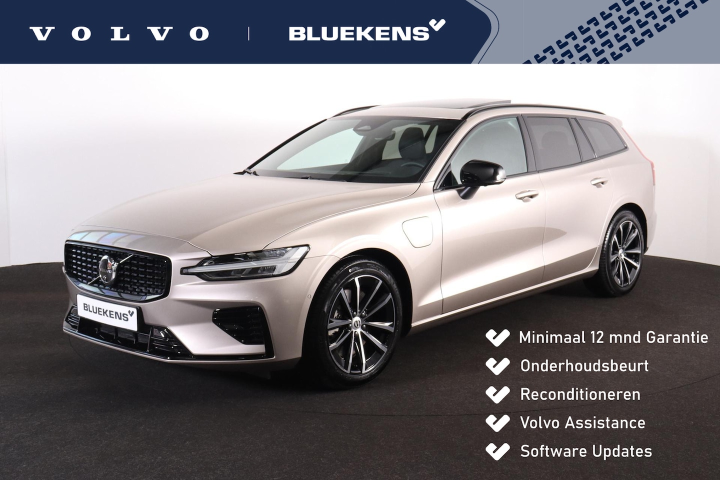 Volvo V60 - T8 Recharge AWD Plus Dark - Panorama/schuifdak - IntelliSafe Assist & Surround - 360º Came - AutoWereld.nl