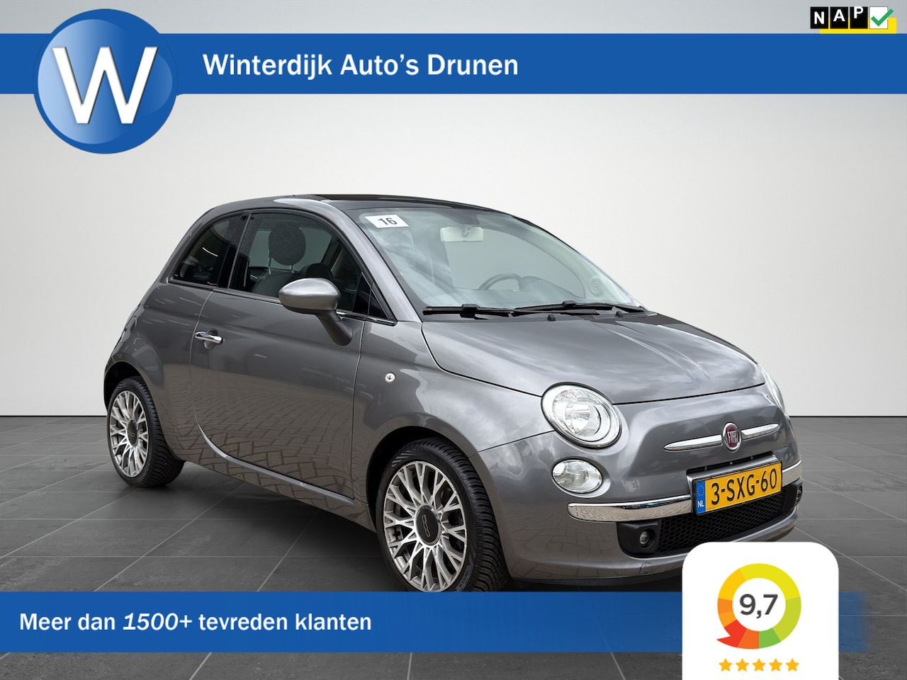 Fiat 500 - 0.9 TwinAir Lounge Automaat|Panoramadak|Airco|NAP - AutoWereld.nl