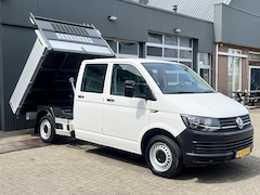 Volkswagen Transporter - 2.0 TDI L2H1 DC Euro 6 Pick up Kipper Open laadbak Airco Trekhaak 2200kg trekgewicht 1e ei