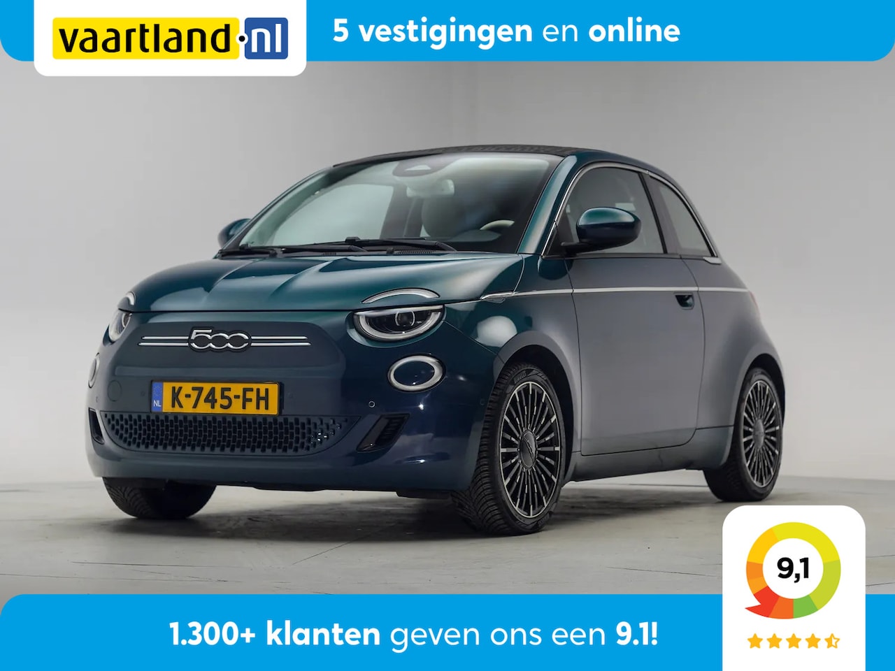 Fiat 500 C - La Prima 42 kWh Cabrio softtop [ Adaptieve Cruise Navi Apple/Android Clima ] - AutoWereld.nl