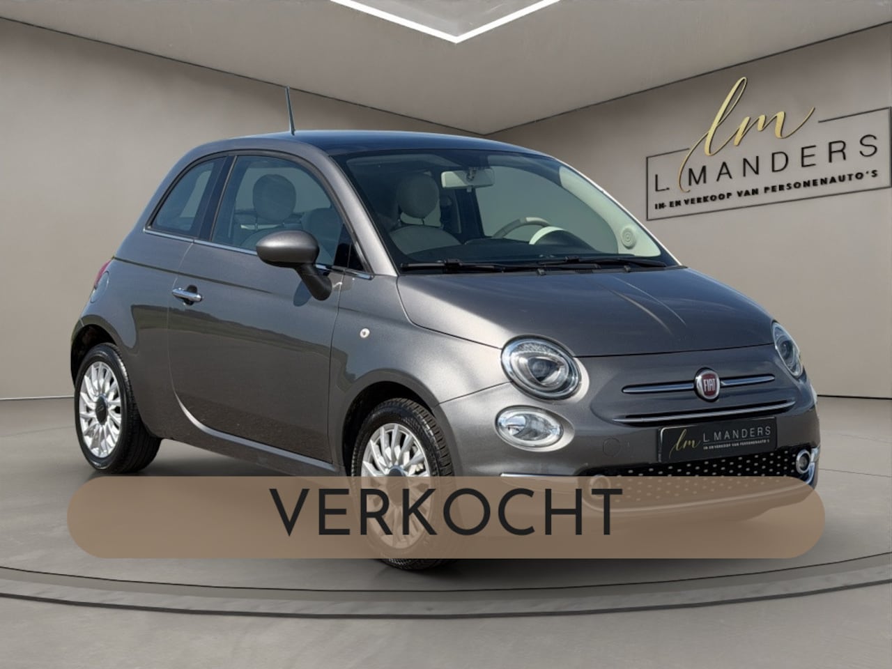 Fiat 500 - 1.2 Lounge 2018 GRIJS | Panoramadak | Airco | Benzine | PDC - AutoWereld.nl