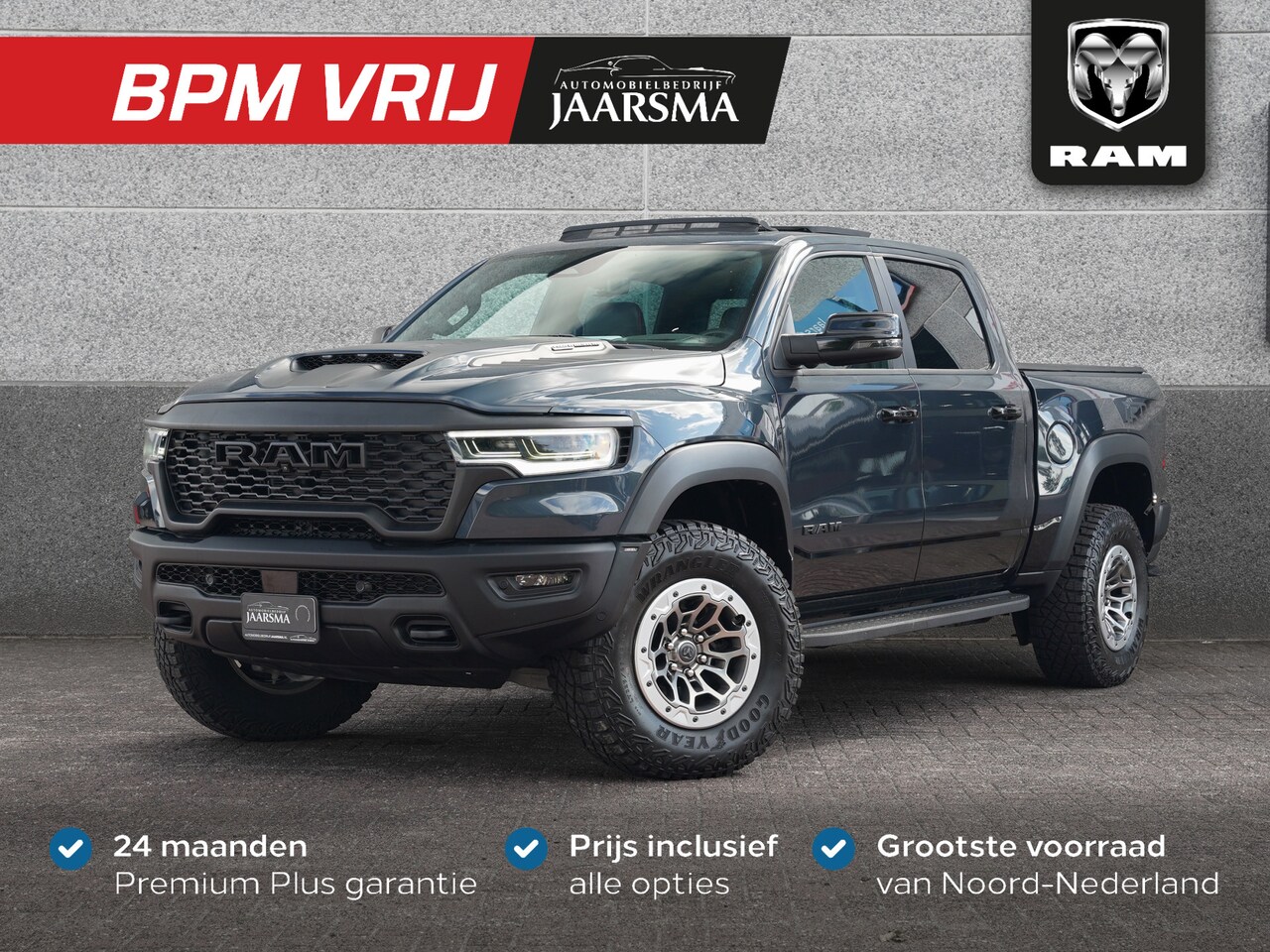Dodge Ram 1500 - RHO 549pk Hurricane High Output CrewCab BPM-vrij! |Beadlock velgen |Red Accent package - AutoWereld.nl