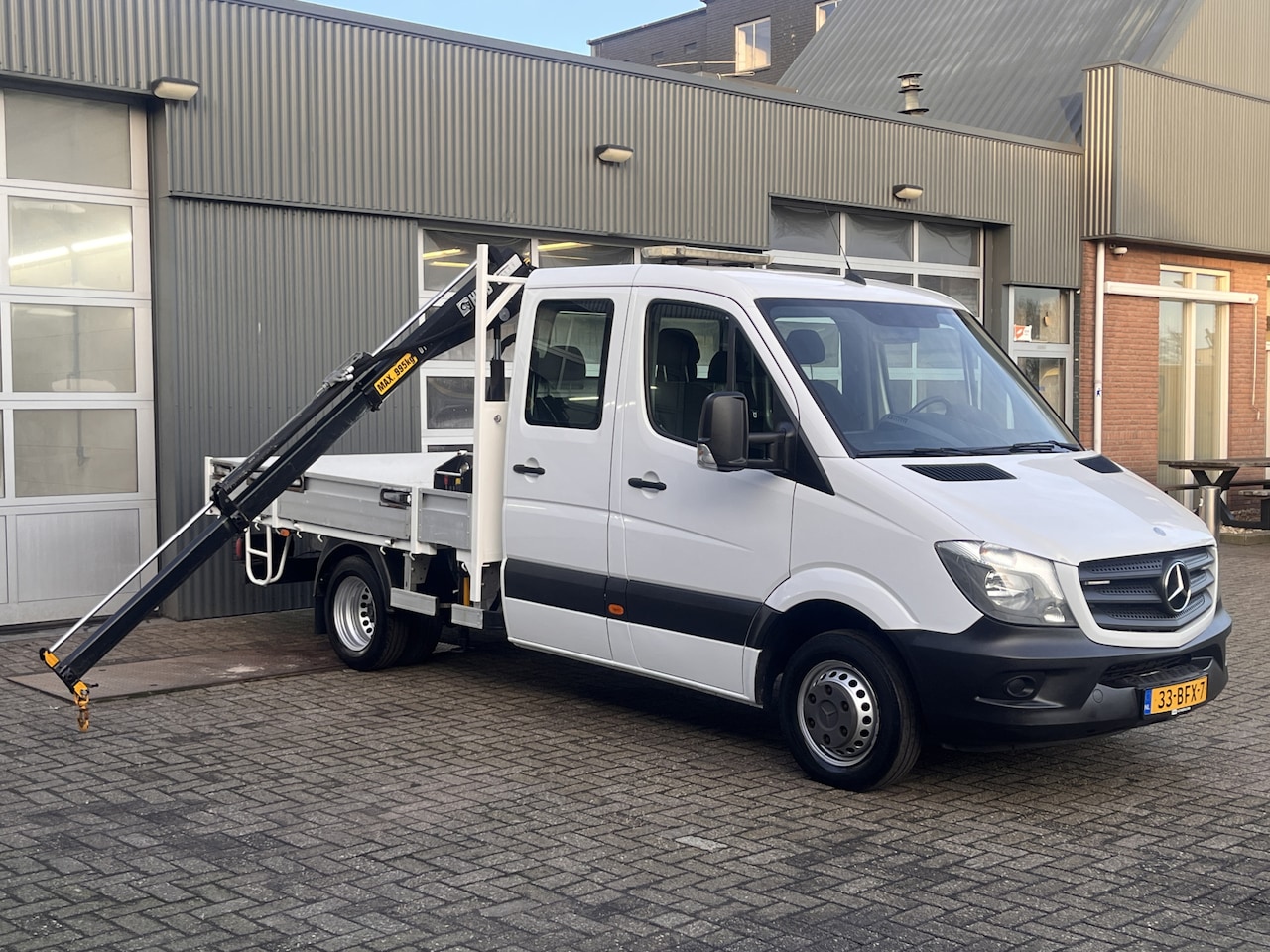 Mercedes-Benz Sprinter - 513cdi 130pk DC Laadkraan Hiab 017T Airco Trekhaak 2000kg Open laadbak Euro 6 Pick-up 1e e - AutoWereld.nl