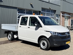 Volkswagen Transporter - 2.0 TDI L2H1 DC Open laadbak Pick-up met Airco Cruise controle Trekhaak 2200kg trekgewicht