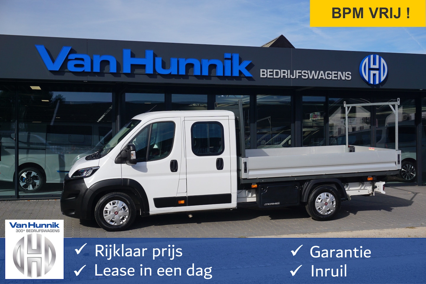 Fiat Ducato - 35 Maxi DOKA 180PK Open Laadbak AUT 10" Scherm, Navi, Climate, Trekhaak, Standkachel! NR. - AutoWereld.nl