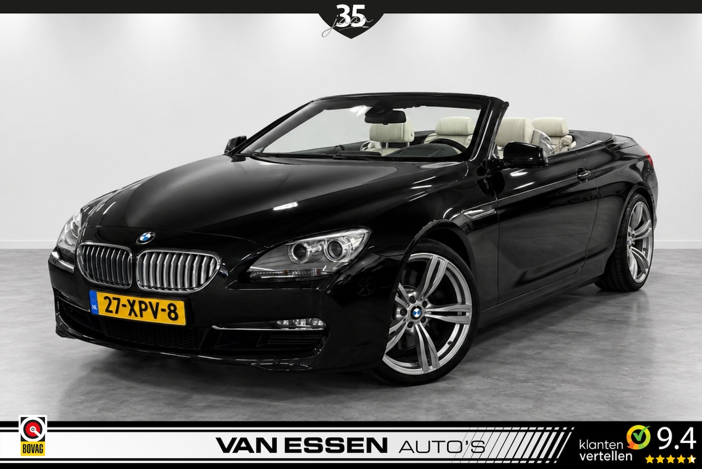 BMW 6-serie Cabrio - 650i High Executive Leder Head-Up Navi 360-Camera 4-Wielsturing Memory NL-AUTO! - AutoWereld.nl