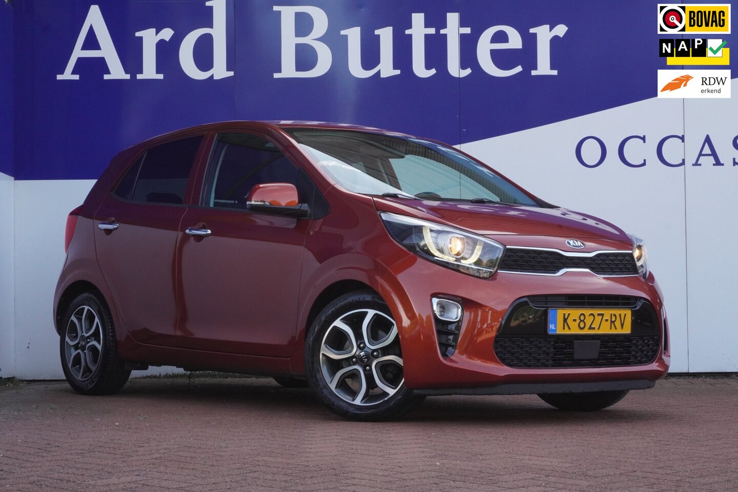 Kia Picanto - 1.0 DPi DynamicPlusLine+Ecc+Led+Breed-Navigatie+camera+cruise+Leder-Multie-stuur = SUPER ! - AutoWereld.nl