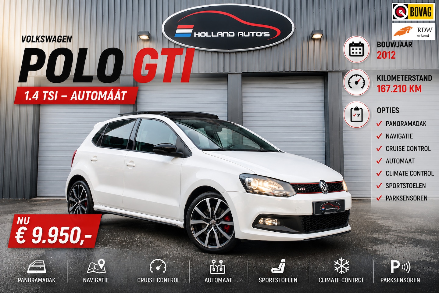 Volkswagen Polo - 1.4 TSI GTI 1.4 TSI GTI, Pano, Navi, Cruise, Automaat - AutoWereld.nl