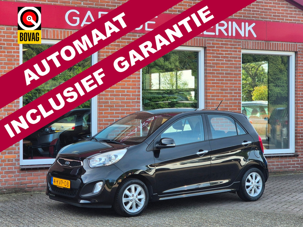 Kia Picanto - 1.2 CVVT Super Pack 86PK 5drs AUTOMAAT clima, keyless, elektr.ramen, lmv, radio/cd, blueto - AutoWereld.nl