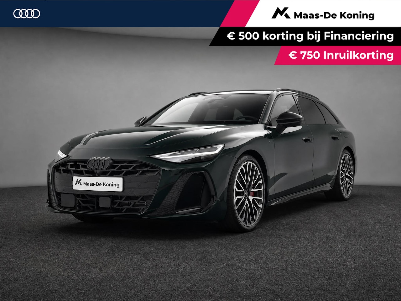 Audi A6 Avant - S edition Comp 367 PK S-tronic e-hybrid quattro · MIDNIGHT GREEN · 360 Camera · Servosluit - AutoWereld.nl