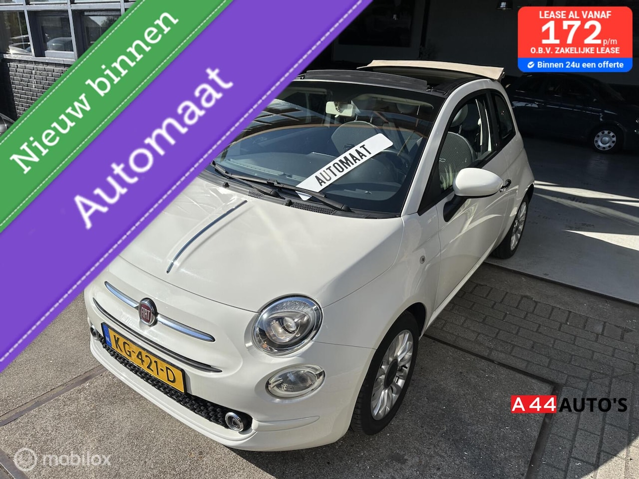 Fiat 500 - 0.9 TwinAir Turbo Cabriolet*NL AUTO*NAP✅*AUTOMAAT* - AutoWereld.nl