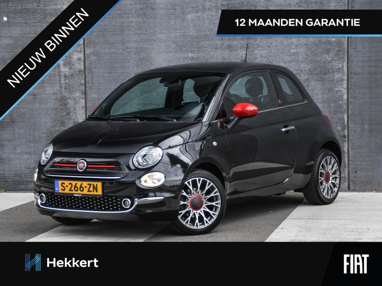 Fiat 500 - RED 1.0 Hybrid 70pk CRUISE | 16''LM | USB | CLIMA | NAVI | DAB | 12MND GARANTIE - AutoWereld.nl