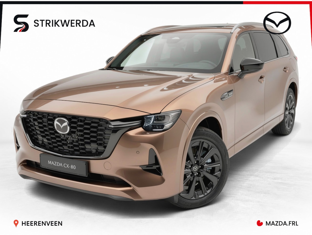 Mazda CX-80 - 2.5 e-SkyActiv PHEV Homura Plus Nieuw! | 7 persoons | Schuif-kanteldak | 2500kg trekgewich - AutoWereld.nl