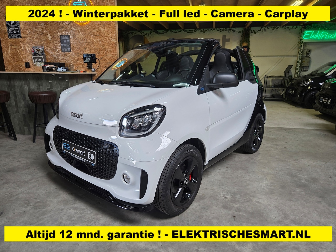 Smart Fortwo cabrio - EQ Comfort PLUS - 22 kWh snellader - Winterpakket met stoel- en stuurverwarming - Full led - AutoWereld.nl