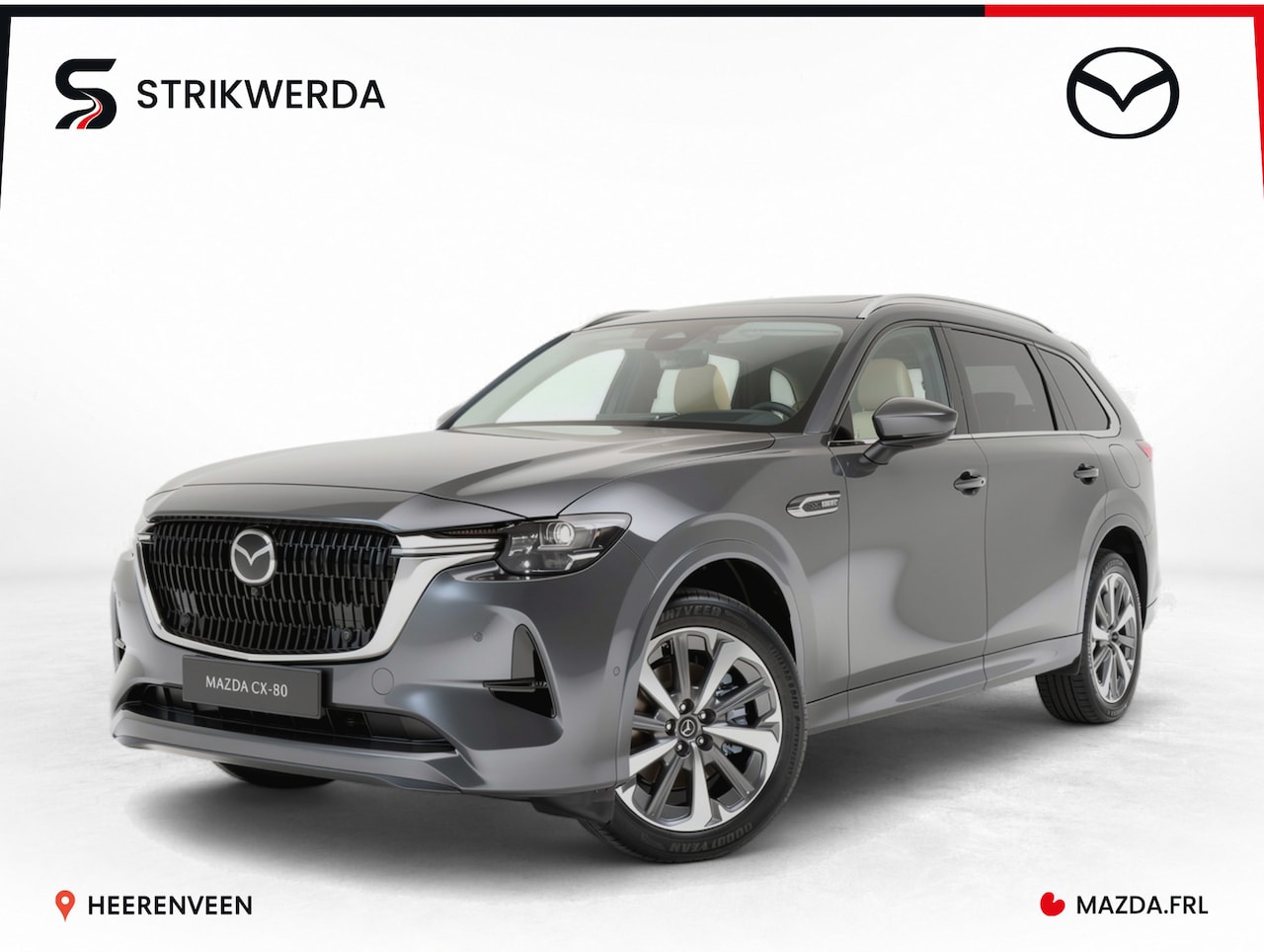 Mazda CX-80 - 2.5 e-SkyActiv PHEV Takumi Plus Nieuw!| 7 persoons! | 2500kg trekgewicht | ACTIEPRIJS! - AutoWereld.nl