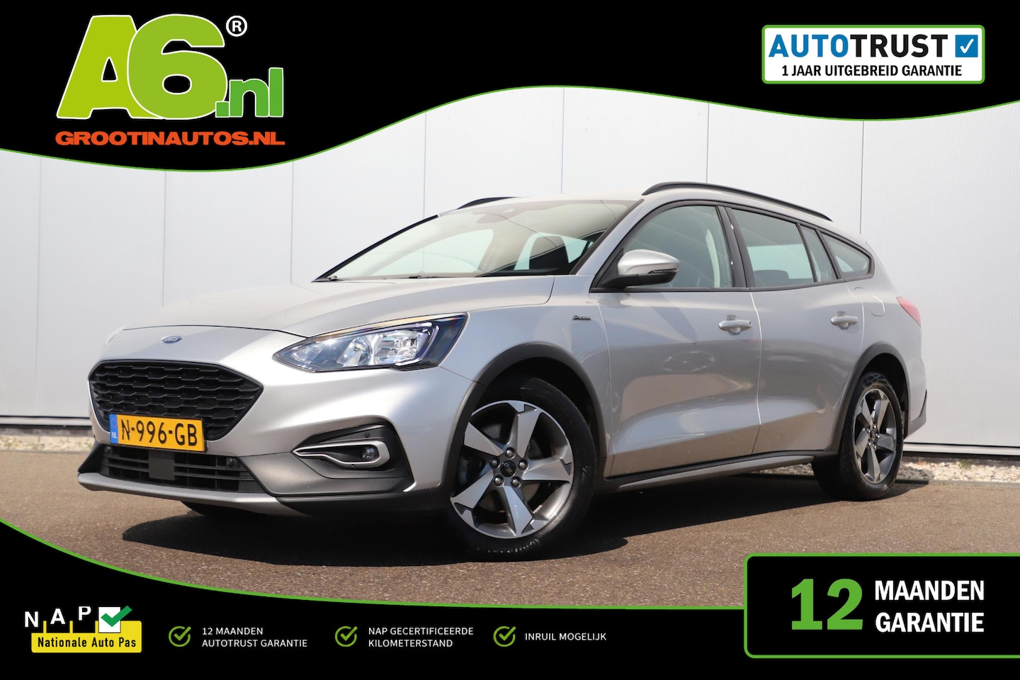 Ford Focus Wagon - 1.0 EcoBoost Hybrid Active Business Trekhaak Navigatie Achteruitrijcamera LMV Winter Pakke - AutoWereld.nl