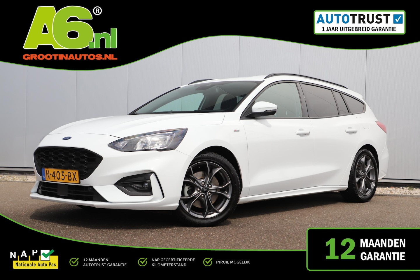 Ford Focus Wagon - 1.0 EcoBoost Hybrid ST Line Business Trekhaak Navigatie Achteruitrijcamera Winter Pakket C - AutoWereld.nl