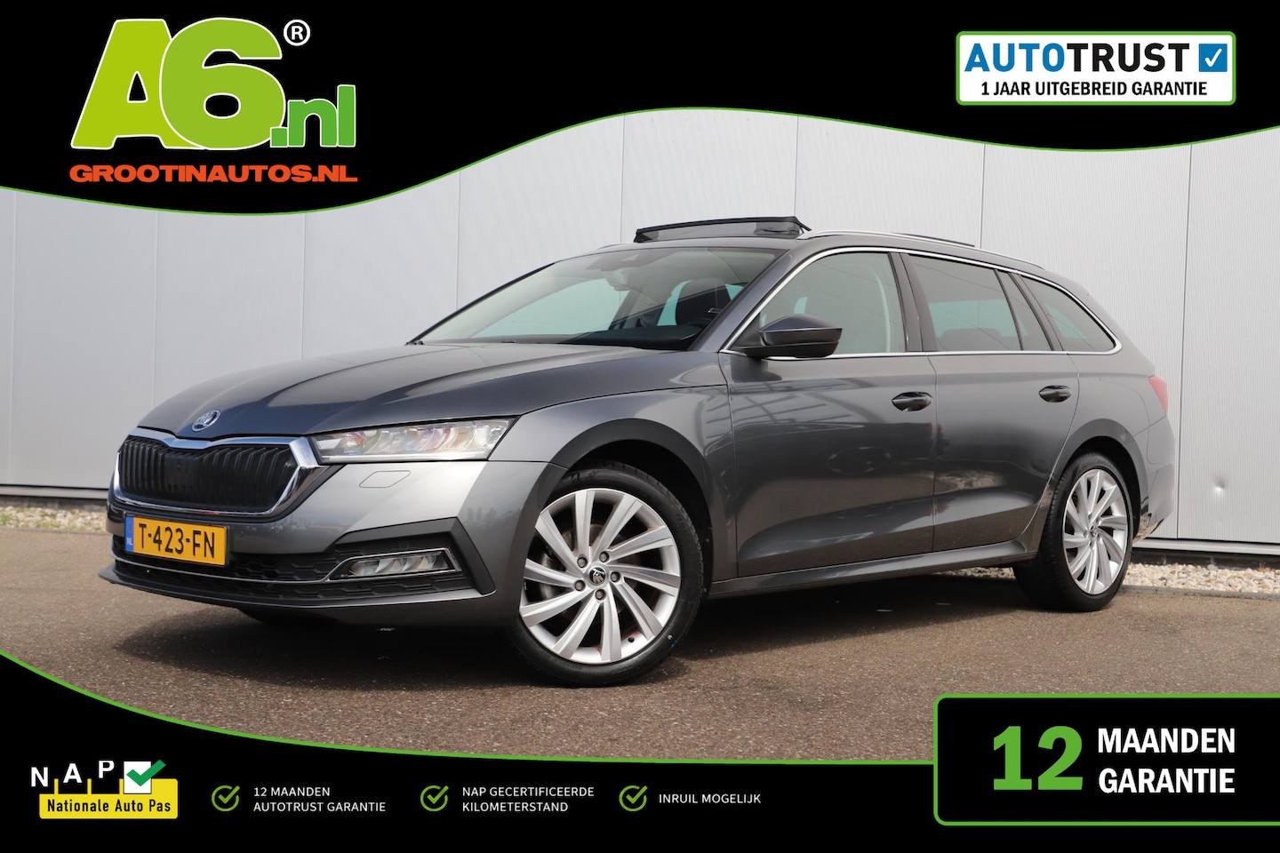 Skoda Octavia Combi - 1.0 TSI Business Edition Plus Trekhaak Panoramadak Navigatie 18 inch LMV Carplay Android C - AutoWereld.nl