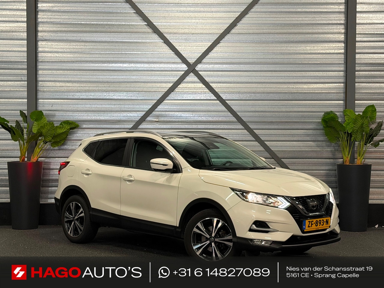 Nissan Qashqai - 1.2 N-Connecta 2E-EIG/NAVI/PANO/LED/CLIMATE/360C/VDOH/KEYLESS/TREKHAAK/PARELMOER-WIT/12-MA - AutoWereld.nl