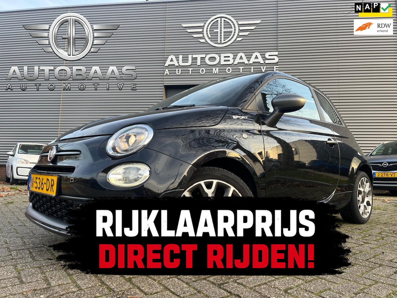 Fiat 500 - 1.0 Hybrid Sport **APK 09-2027** NL-AUTO+NAP+1EIG+NAVI+PANORAMADAK+APPLE CARPLAY+CLIMATE C - AutoWereld.nl
