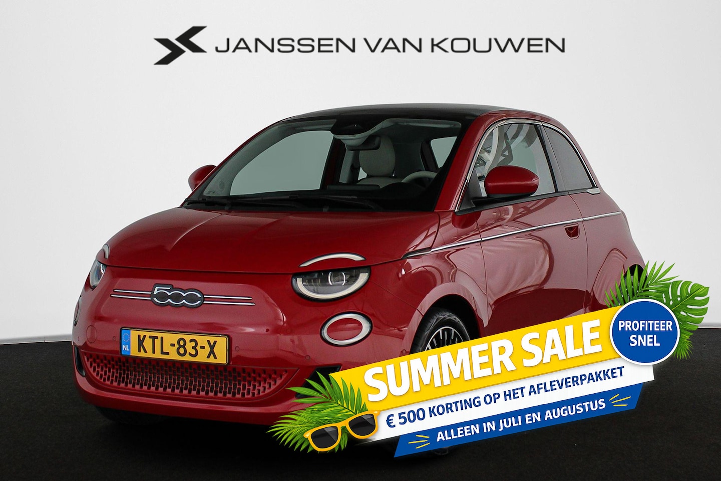 Fiat 500 - 3+1 La Prima 42 kWh Panoramadak Stoelverwarming Camera Apple CarPlay - AutoWereld.nl