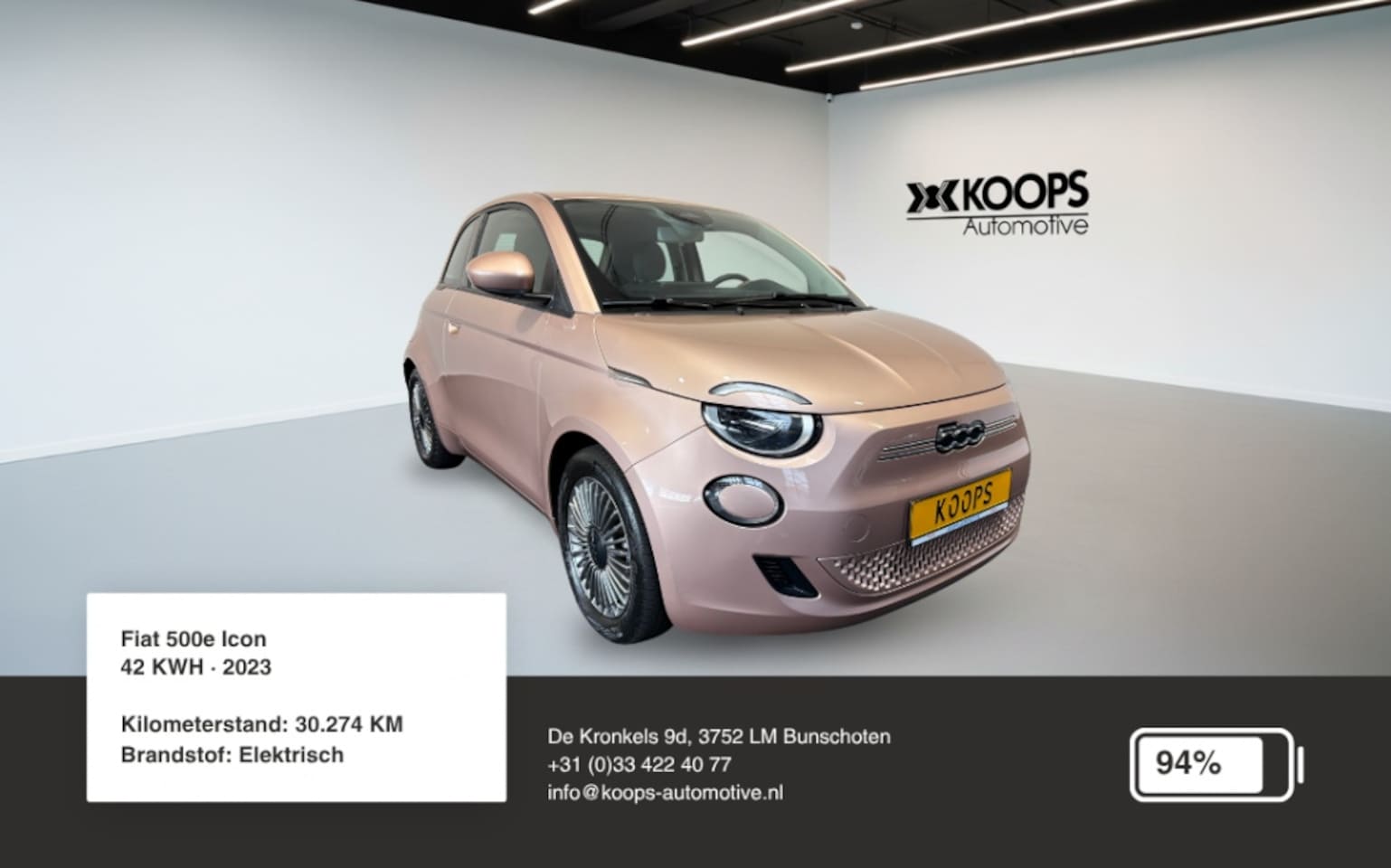 Fiat 500e - Icon 42KWH SOH 94% | Car play | Camera | Lane Assist - AutoWereld.nl