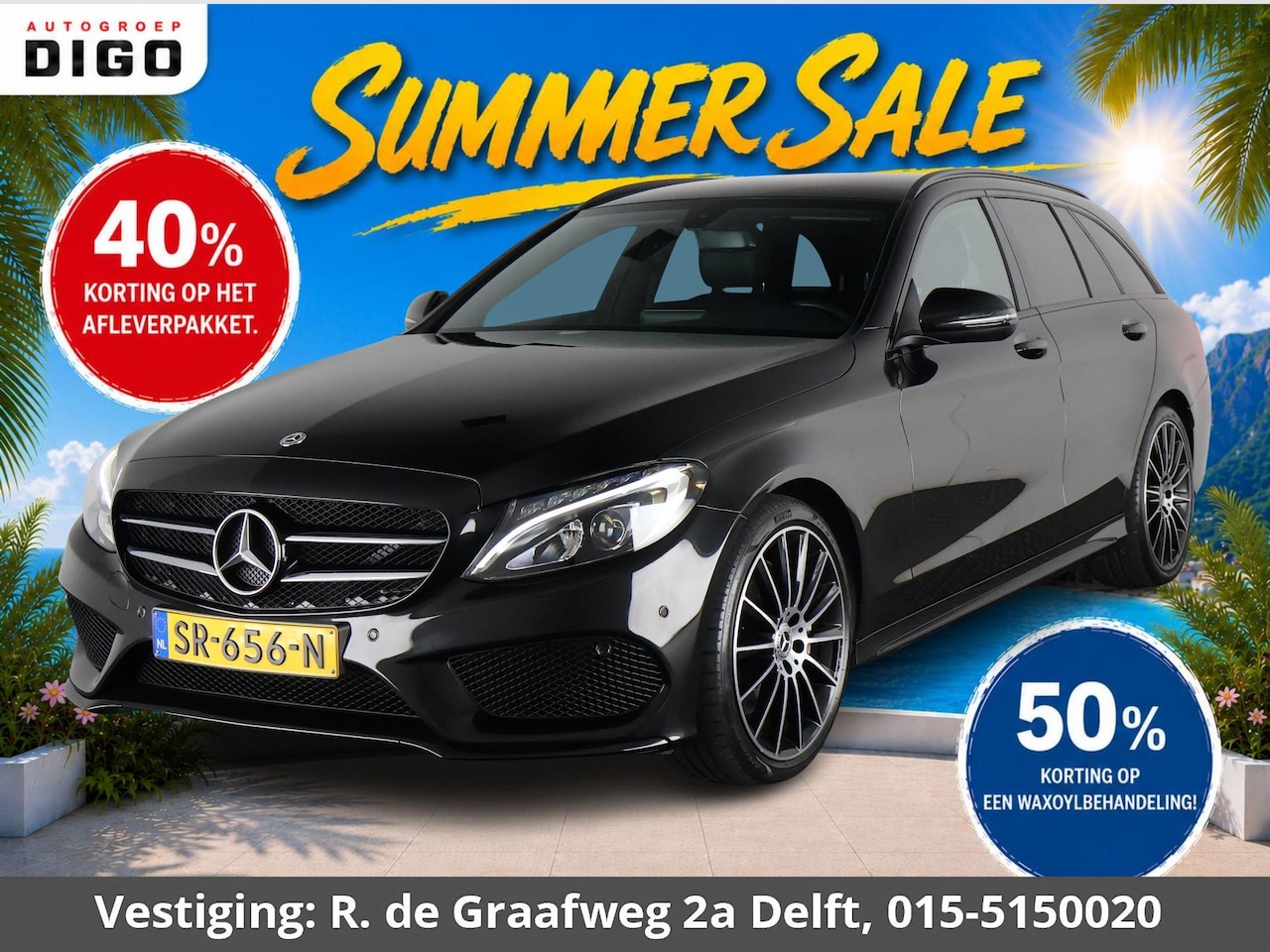 Mercedes-Benz C-klasse Estate - 180 Sport Edition | Burmester Audio | Navigatie | Camera | Half Leder | - AutoWereld.nl