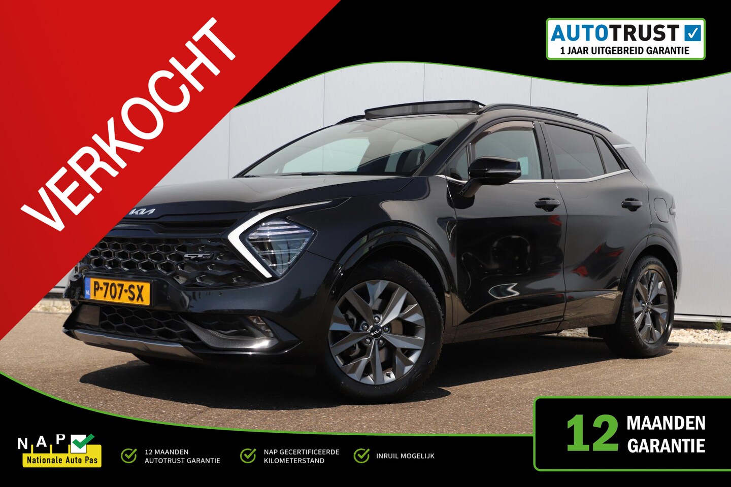 Kia Sportage - 1.6 T-GDi Hybrid GT-Line NAP Trekhaak Panoramadak Half Leder Navigatie Carplay Android Ach - AutoWereld.nl