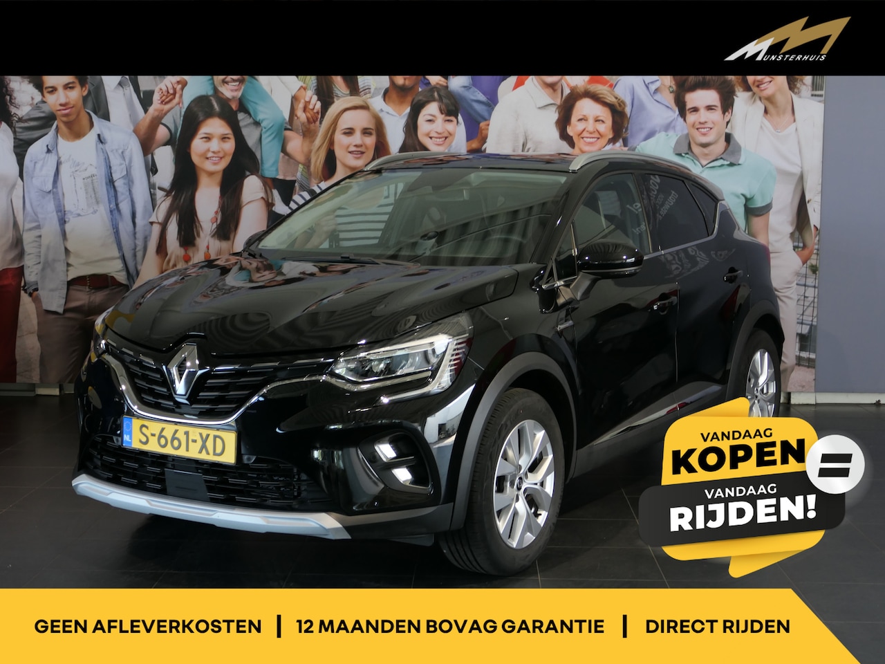 Renault Captur - 1.0 TCe 90 Intens - Occasion Lease vanaf €549 p/m - Camera - Dakrails - Sensor V+A - Apple - AutoWereld.nl