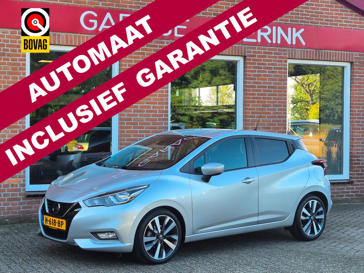 Nissan Micra - 1.0 IG-T Tekna 101PK 5drs AUTOMAAT clima, cruise, navi, pdc, camera, keyless, trekhaak, an - AutoWereld.nl