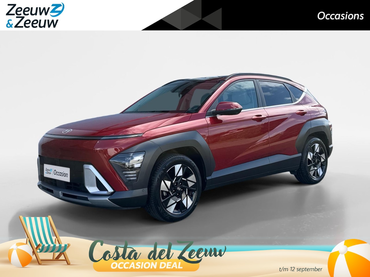 Hyundai Kona - 1.6 GDI HEV Premium Sky | Lederen Bekleding| Stoelverwarming v+a| Schuif-kanteldak| Elekrt - AutoWereld.nl