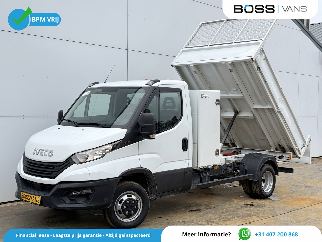 Iveco Daily - 35C16 3.0 L4 Kipper Dubbellucht Airco Cruise Control 3.5T Trekhaak Lederen bekleding Benne - AutoWereld.nl