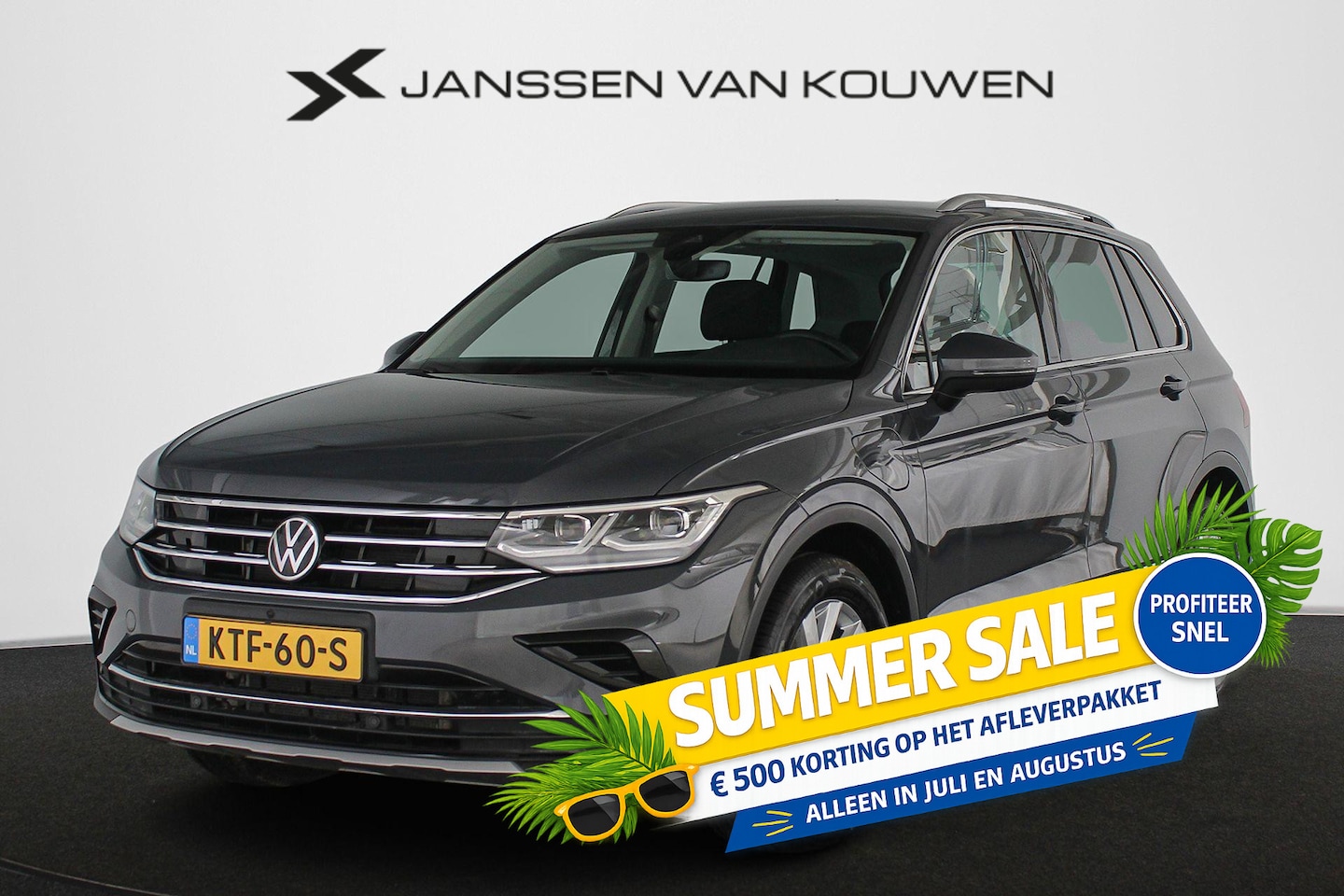 Volkswagen Tiguan - 1.5 eHybrid Elegance Trekhaak Stuur-Stoelverwarming 360-Camera Keyless IQ-Light - AutoWereld.nl