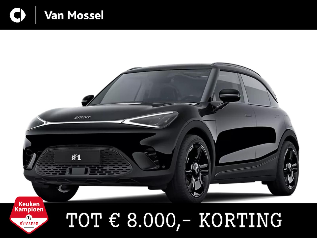 Smart #1 - Pro+ Black Collection 66 kWh / Stoelverwarming / Halo Roof / 360°-camera / Easy entry / F - AutoWereld.nl