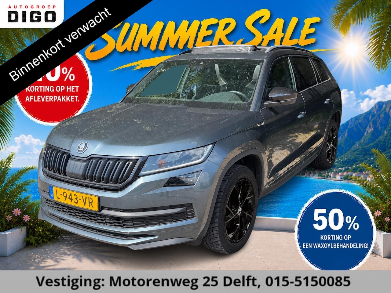 Skoda Kodiaq - 1.5 TSI Sportline 7p GARANTIE TOT 06-2031* . PANORAMA-DAK . STUUR & STOEL VERWARMING . ADA - AutoWereld.nl