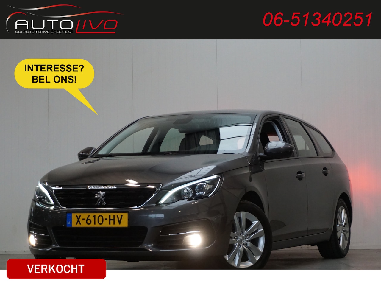 Peugeot 308 SW - 1.2 PureTech Active AUTOMAAT! 130 PK! NAV APPLE CLIMA CRUISE PDC TREKHAAK etc. - AutoWereld.nl