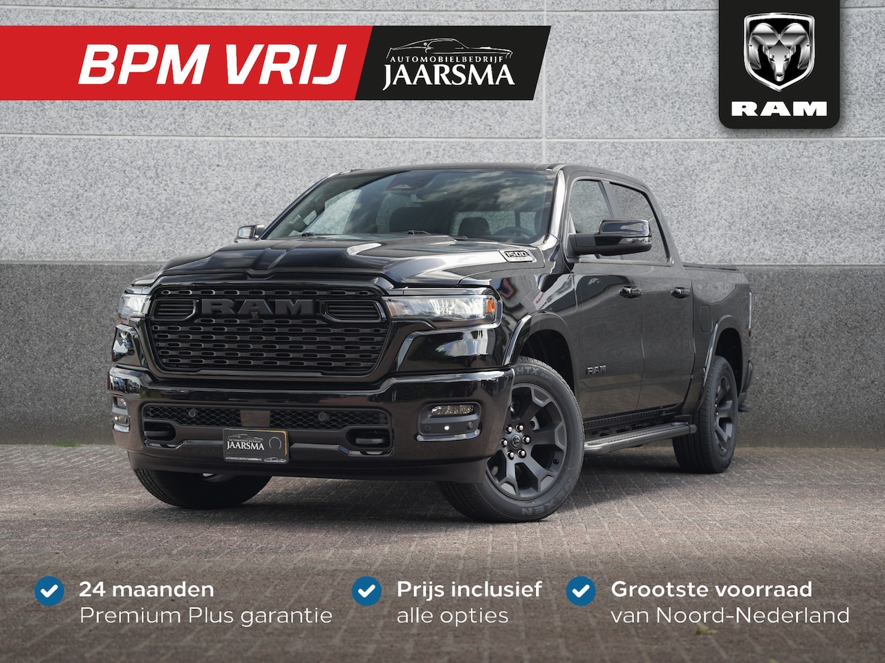 Dodge Ram 1500 - 3.0L SST 420pk Big Horn Night CrewCab 4x4 |Prins LPG |Panoramadak |Adaptive Cruise |12" Sc - AutoWereld.nl
