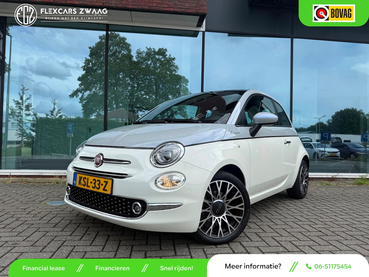 Fiat 500 - 1.0 Hybrid Dolcevita - Navi - Climate - Panodak - Parkeerhhulp - Lage stand - AutoWereld.nl