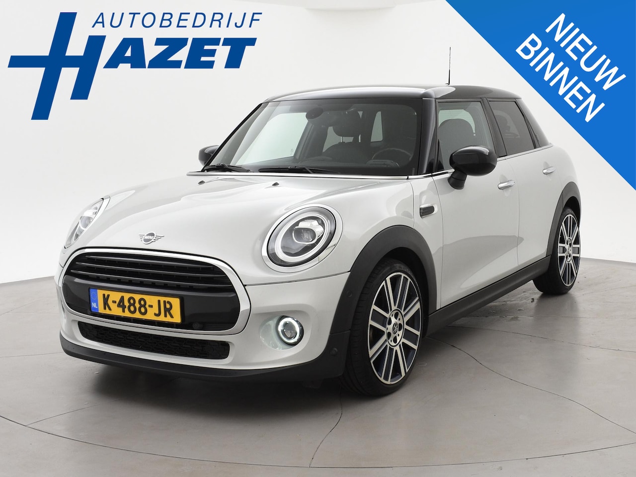 MINI 5-Deurs - 1.5 COOPER AUT. + LEDER | UNION JACK LED | HARMAN/KARDON | MINI YOURS | APPLE CARPLAY - AutoWereld.nl