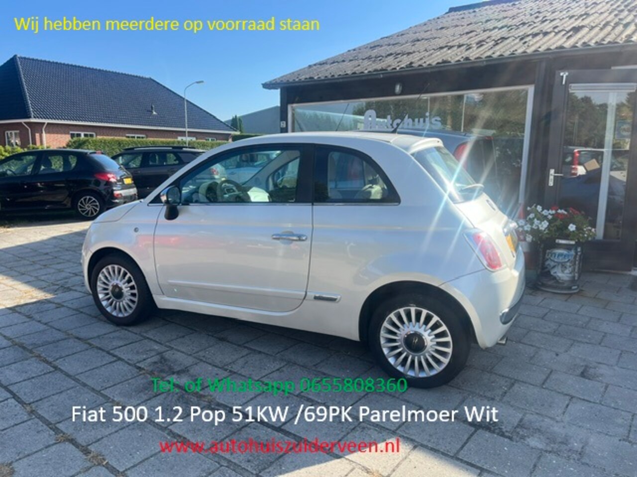 Fiat 500 - 1.2 Pop Parelmoer Créme Airco Zéér Zuinig - AutoWereld.nl