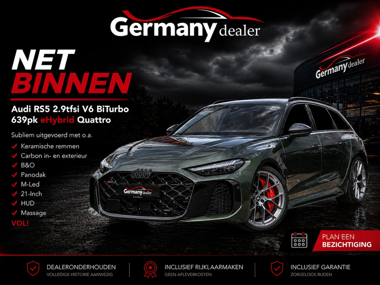 Audi RS5 - Avant RS5 2.9TFSI V6 BiTurbo 635pk eHybrid Quattro Keramiek Carbon Pano M-Led - AutoWereld.nl
