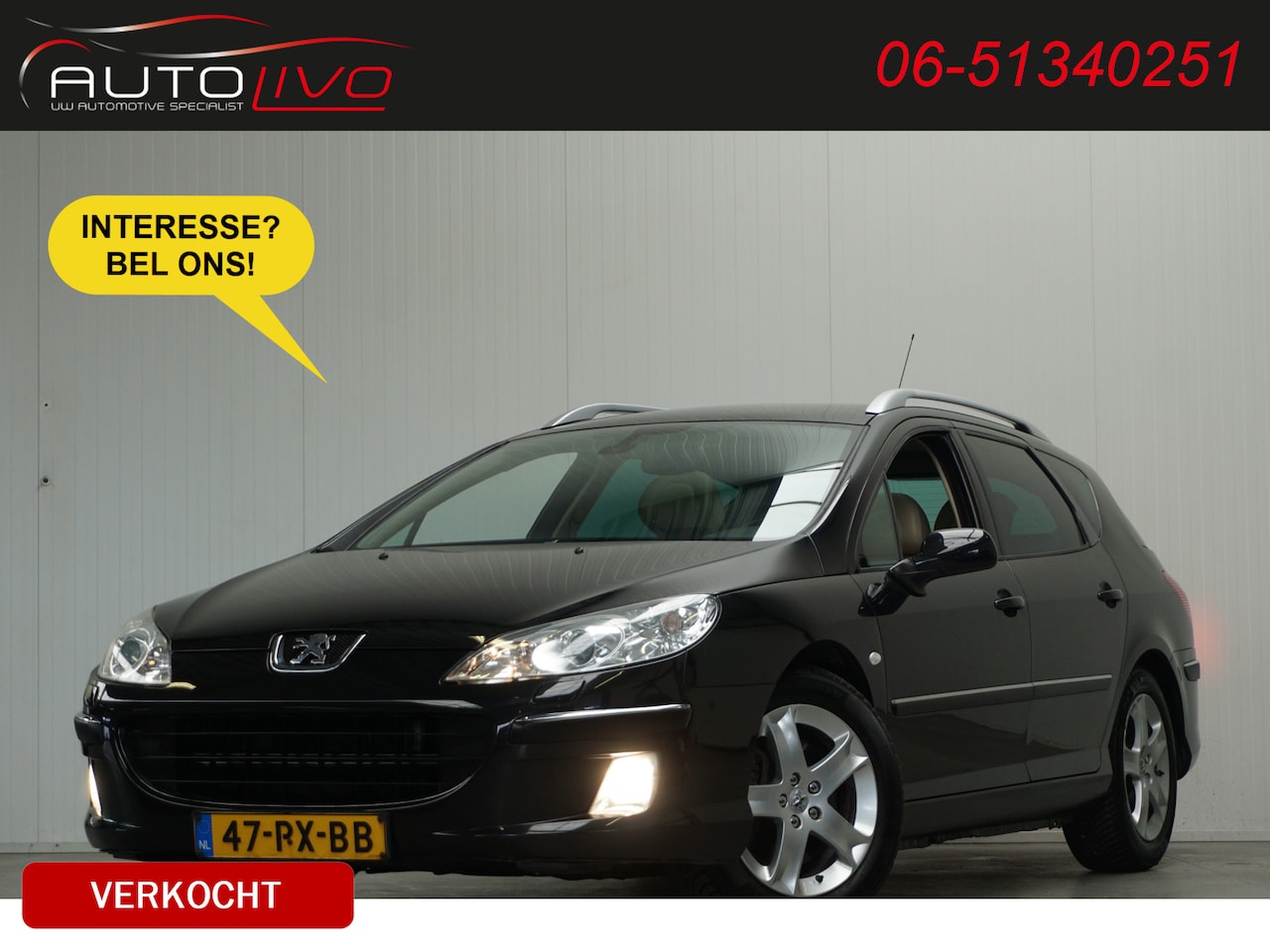 Peugeot 407 SW - 3.0-24V V6 XT Pack AUTOMAAT! NL AUTO! PANO JBL LEER NAV CLIMA TREKHAAK etc. - AutoWereld.nl