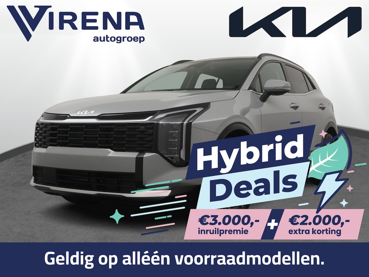 Kia Sportage - 1.6 T-GDi Hybrid DynamicPlusLine - Prijs incl. Hybrid Deals - Schuif-/Kanteldak - Stoel-/S - AutoWereld.nl